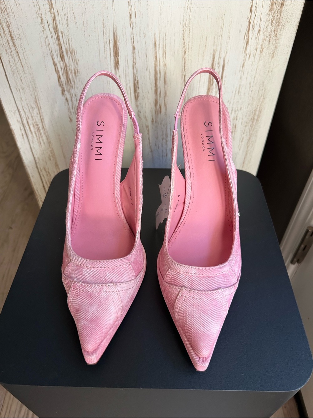 SIMMI London Pink Pointed Slingback Pumps